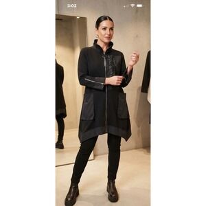 Darkwin Assymetrical Longline Jacket Avant Garde Full Zip Techwear Womens Sz M